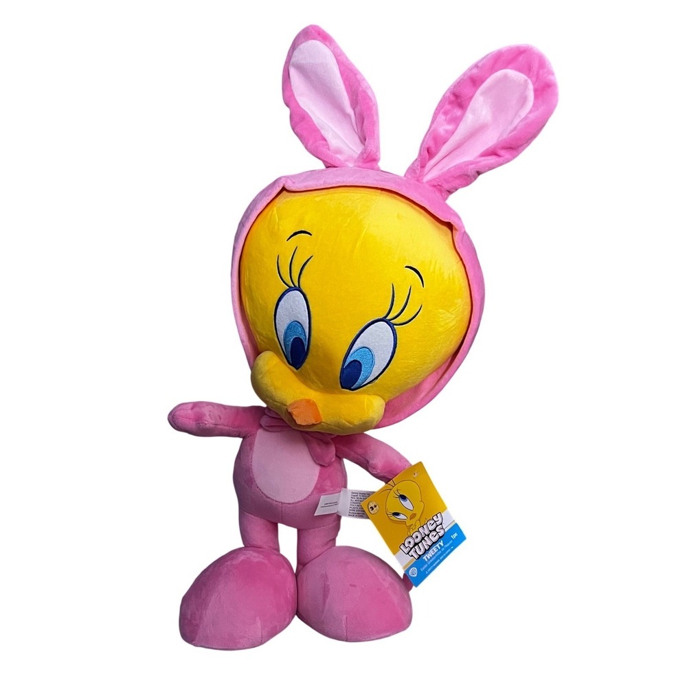 Looney Tunes 22" Tweety Bird Easter Bunny Plush Pink Costume Greeter Warner Bros